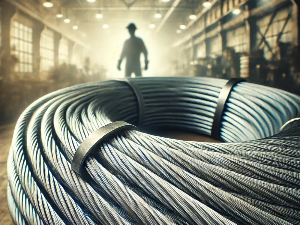 2025-01-14 12.24.54 - A professional background image featuring thick, tightly wound steel wires (7-wire PC strands) with metallic straps, designed to emphasize industrial-